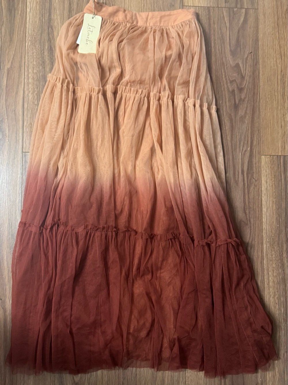 Anthropologie new with tags  Ombre Maxi Skirt in Peach to Rust xxs